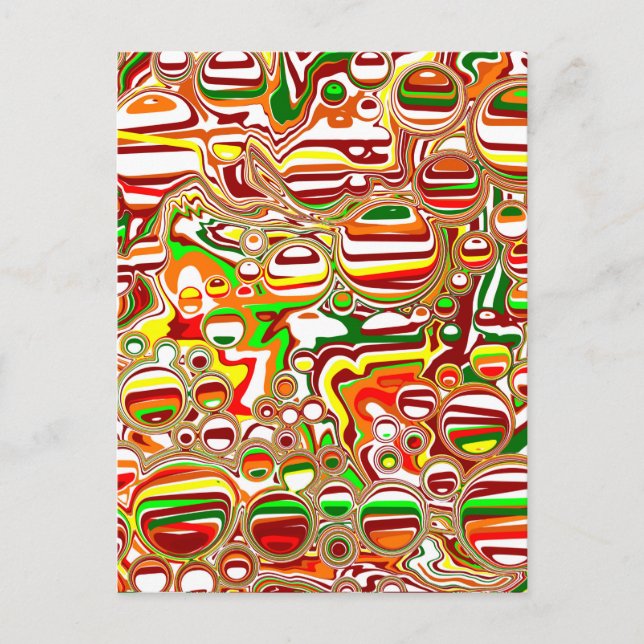 Carte Postale Art numérique des bulles rétro (Devant)