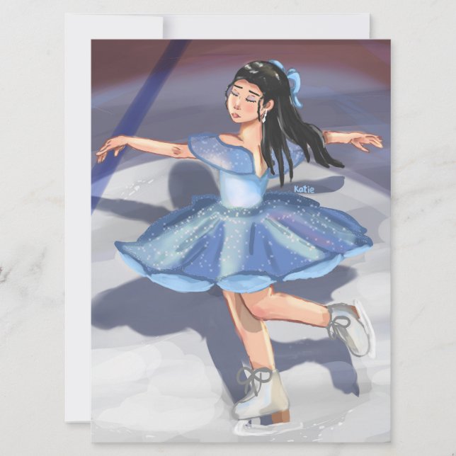 Carte postale Art numérique pour patineuse à main (Devant)