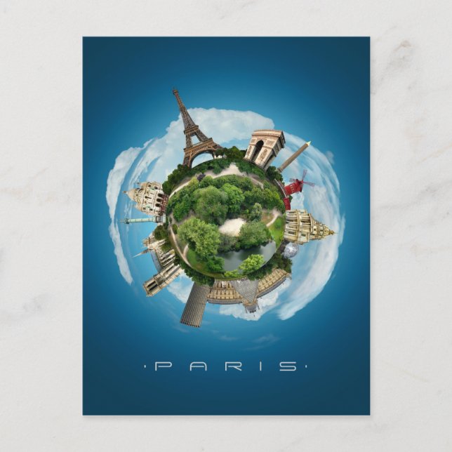 Carte postale Art numérique Surreal Planet Paris (Devant)