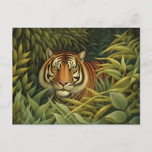 Carte Postale Art numérique tigre du Bengale (Devant)