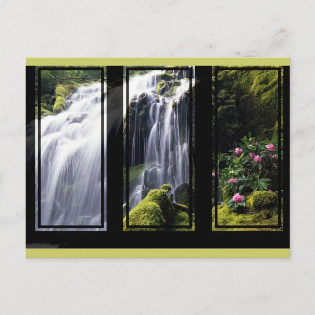 Carte postale Art numérique Triptyque Jungle Water (Devant)