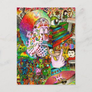 Carte Postale Art original "d'accidents de Coup-Pensée" par des