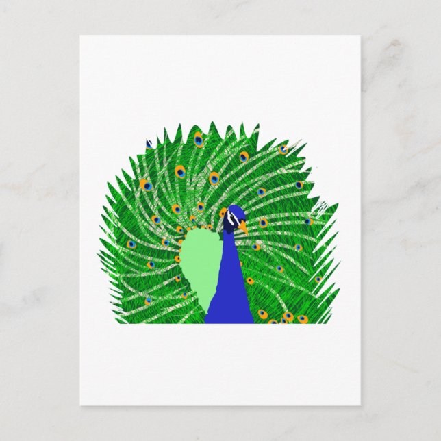 Carte Postale Art original de Peacock par Sophie age Ten (Devant)