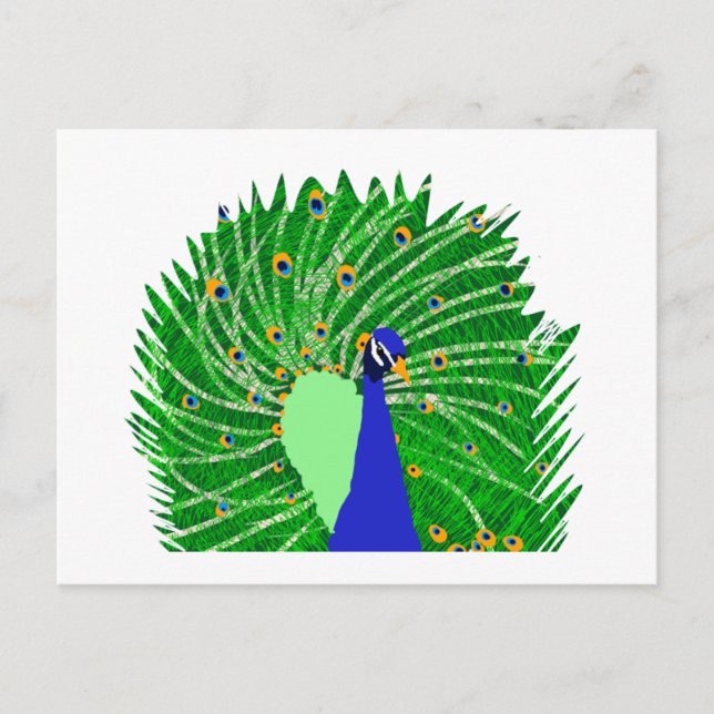 Carte Postale Art original de Peacock par Sophie age Ten (Devant)