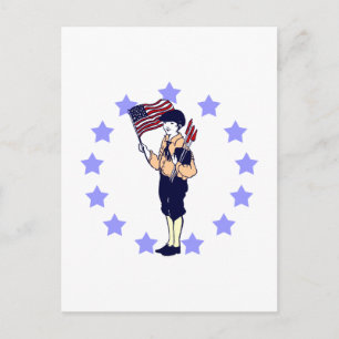 Carte Postale Art patriotique vintage 4 juillet