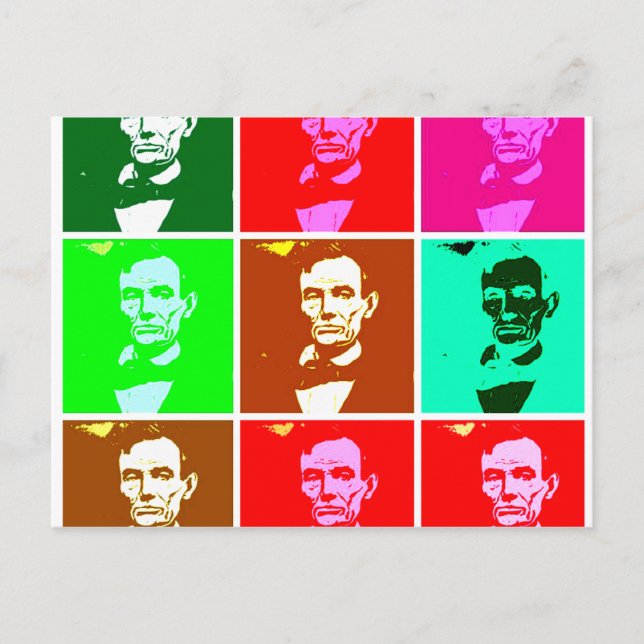 Carte Postale Art Pop .esque Abraham Lincoln (Devant)
