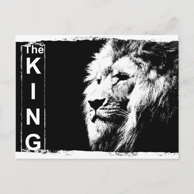 Carte Postale Art Pop moderne Modèle Animal Lion Head The King (Devant)