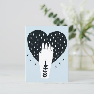 Carte Postale Art populaire scandinave Coeur et main