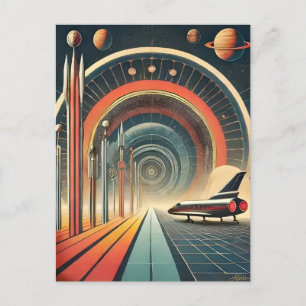 Carte Postale Art Portail du Trou de Verre de l'Ère Spatiale du 