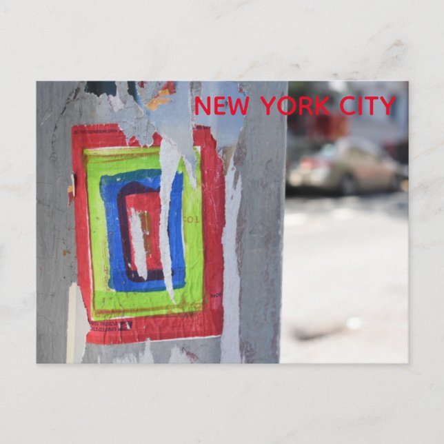 Carte Postale Art public New York City Téléphone Poteau Graffiti (Devant)