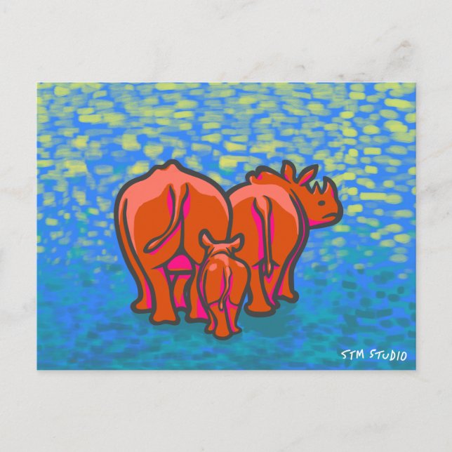 Carte postale ART RHINO GRAFFITI (Devant)
