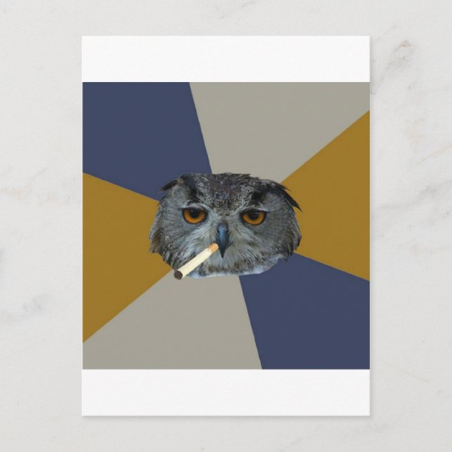 Carte Postale Art Student Owl Advice Animal Meme (Devant)