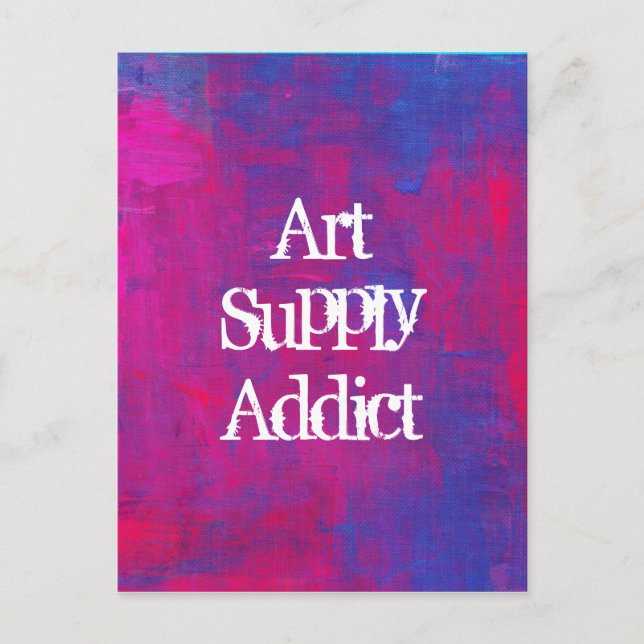 Carte Postale Art Supply Addict Arrière - plan Abstrait. (Devant)
