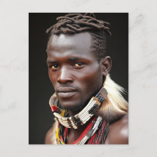 Carte Postale Art tribal pour un homme africain