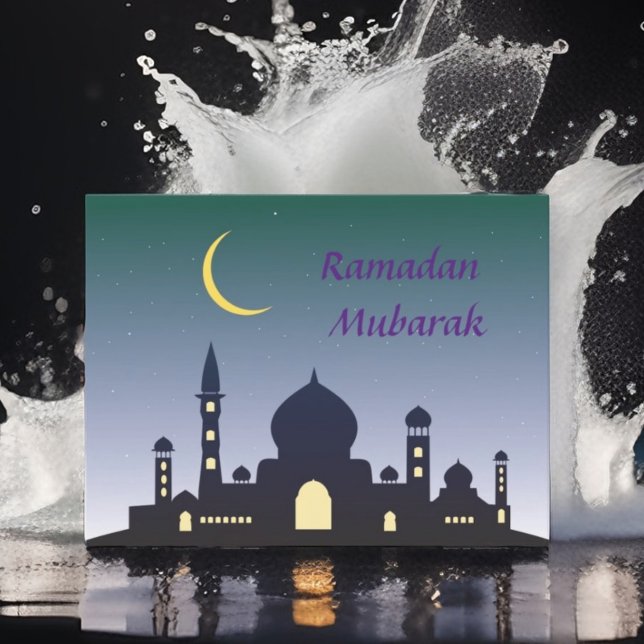 Carte Postale Art typographique du croissant islamique Ramadan K (Créateur téléchargé)