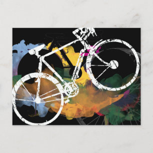 Carte Postale art vélo peinture numérique