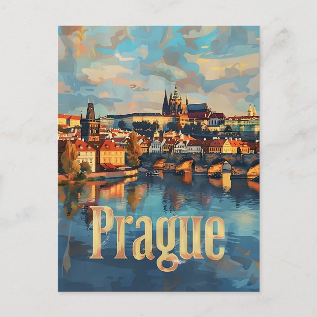 Carte Postale Art vintage de Prague (Devant)