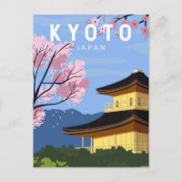 Art vintage de voyage à Kyoto Japon