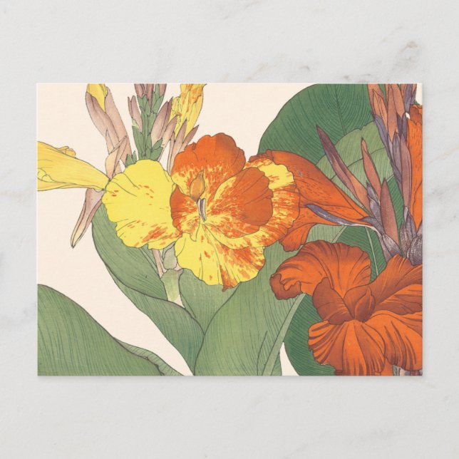 Carte Postale Art vintage japonais Tiger Lily Woodblock (Devant)