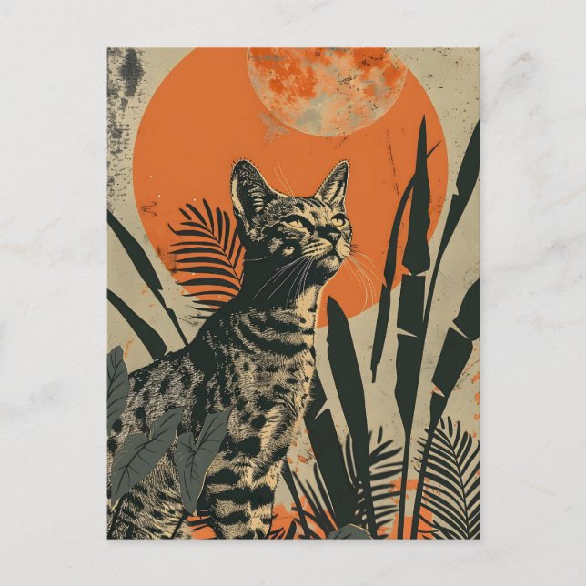 Carte Postale Art Vintage Ocicat (Devant)
