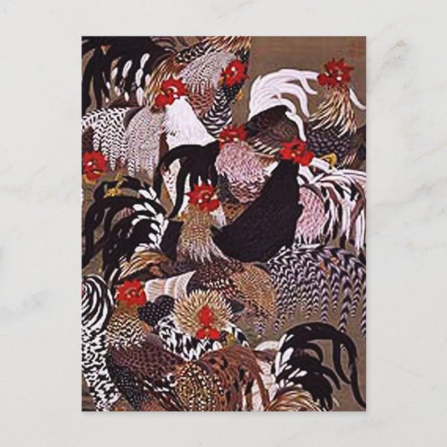 Carte Postale Art vintage Rosters (Devant)