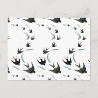 Art vintage Swallow Birds