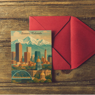 Carte Postale Art Vintage voyage Denver Colorado Imprimer