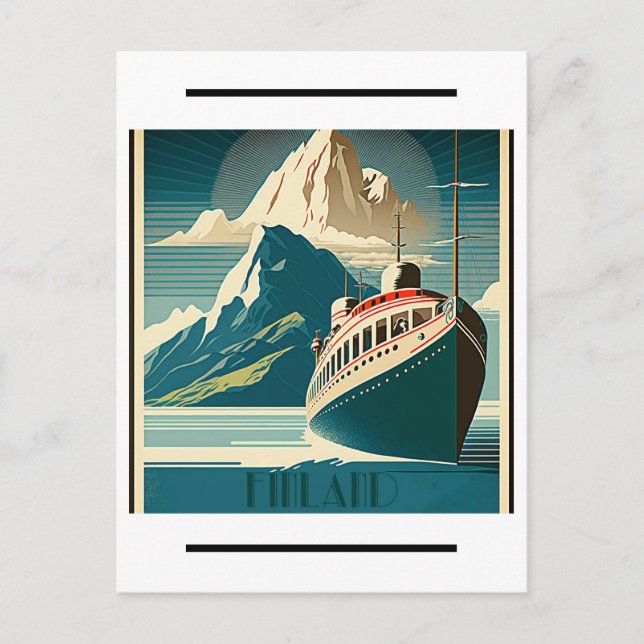 Carte postale art Vintage voyage finlandais (Devant)