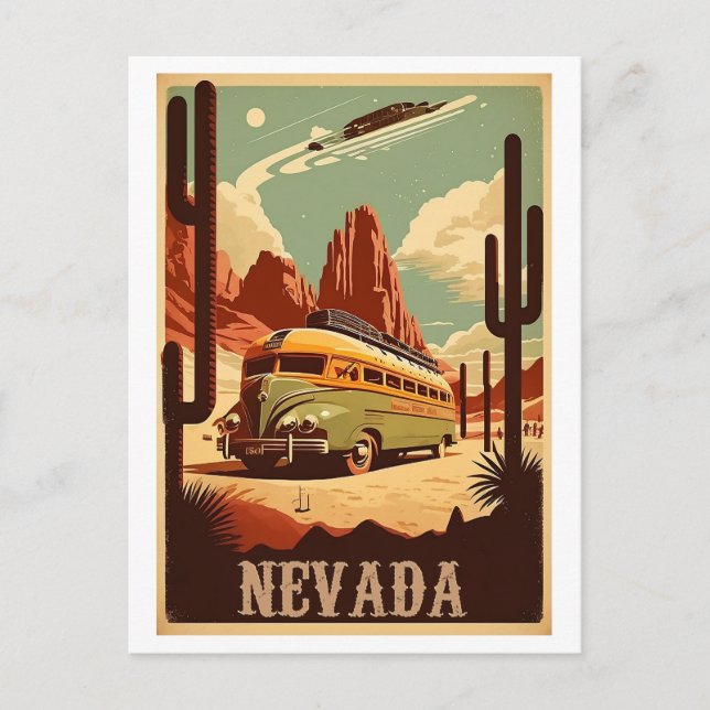 Carte postale Art Vintage voyage Nevada (Devant)