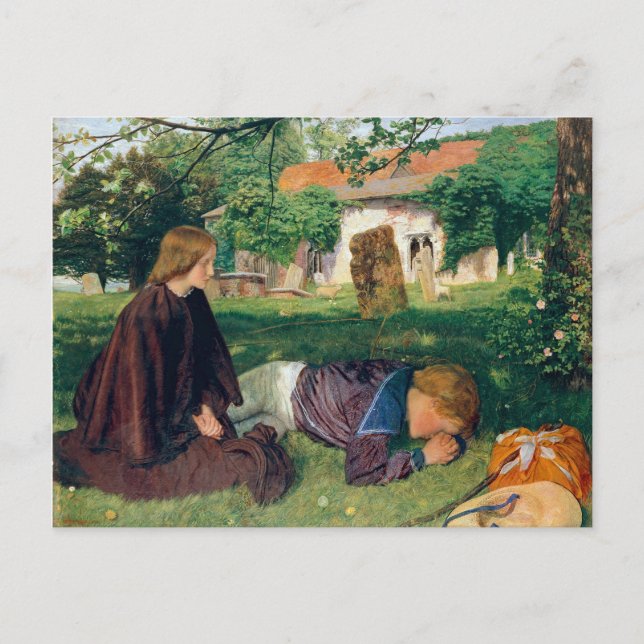 Carte Postale Arthur Hughes de retour en mer (Devant)