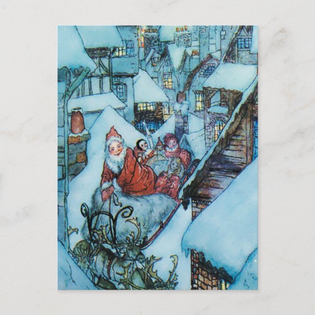 Carte Postale Arthur Rackham illustration de la veille de Noël (Devant)