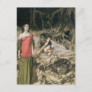 Carte Postale Arthur Rackham   Le Bois de Grimhilde, le papillon