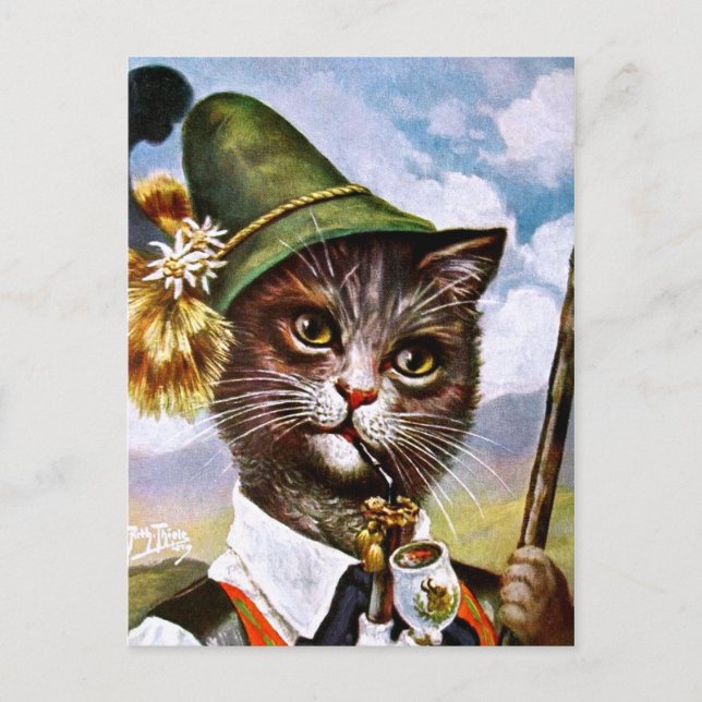 Carte Postale Arthur Thiele - Chat des Alpes bavaroises (Devant)