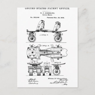 Carte Postale Articles de papier de brevet de patin de rouleau