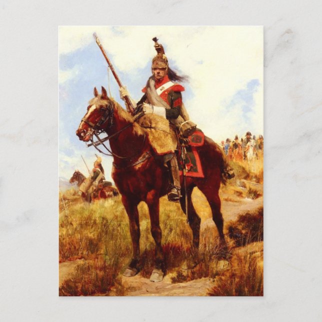Carte Postale Artilleur a Cheval (Devant)