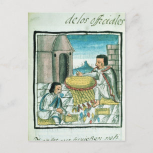 Carte Postale Artisans de plumes aztèques au travail