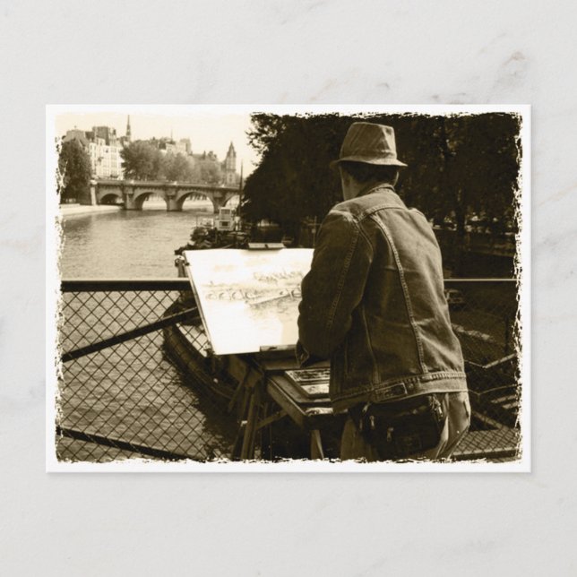 Carte Postale Artist at the Seine (Devant)