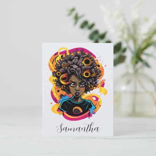 Carte Postale Artiste Afro femme (Debout devant)