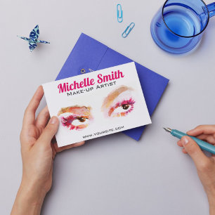Carte Postale Artiste de maquillage oculaire rose Brown