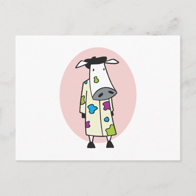 Carte Postale Artiste Peintre Vache (Devant)