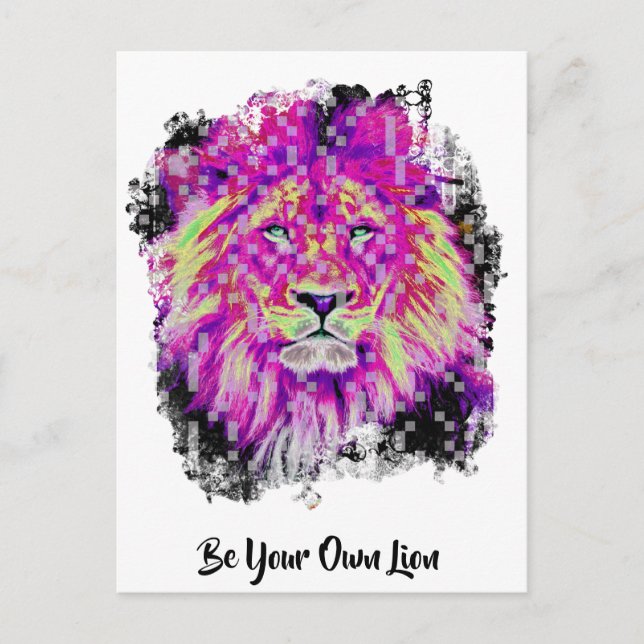 Carte Postale *~* Artiste Peinture Artistique numérique LION AP2 (Devant)