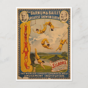 Carte Postale Artistes de Trapeze Barnum & Bailey 1896