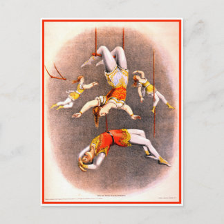 Carte Postale Artistes de trapèze de cirque vintage