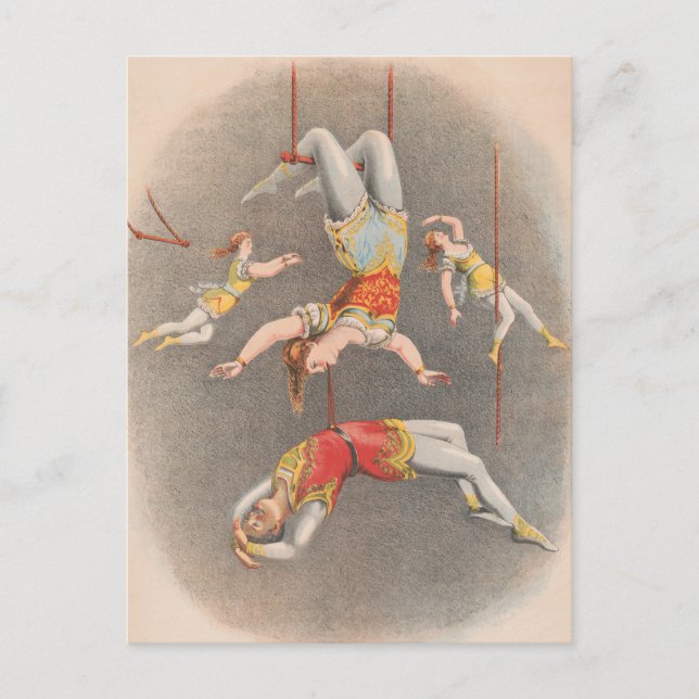 Carte Postale Artistes de Trapèze Masculins et Féminins (Devant)
