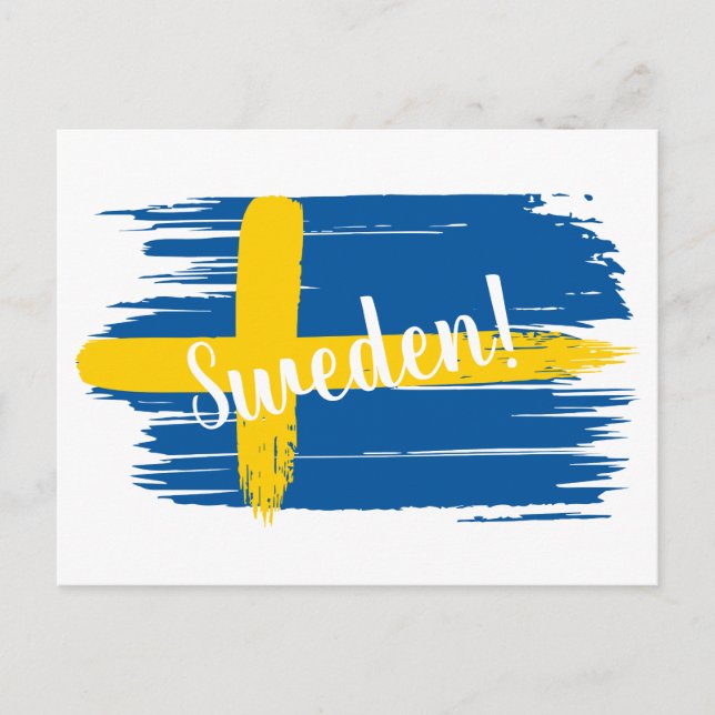 Carte Postale Artistic Brushstroke Sweden Flag (Devant)