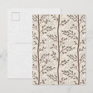 Carte postale artistique à motif floral élégant de