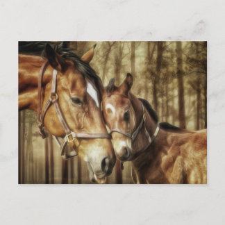 Carte postale artistique pour les amoureux des che