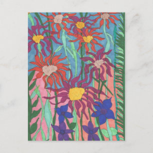 Carte postale artistique Stylo de jardin luxuriant