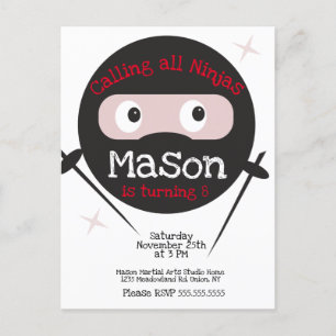 Carte Postale Arts Martiaux Ninja Karaté Garçons Anniversaire To