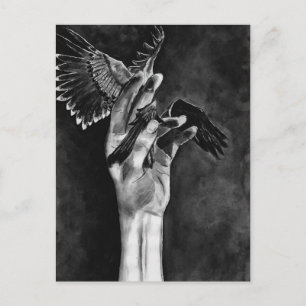Carte Postale Artwork de doigts ailés - "Rejeté"